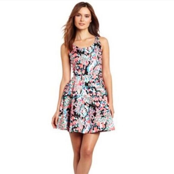 Lilly Pulitzer Gosling colorful fit and flare sleeveless dress size 4 - Picture 1 of 9